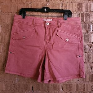 Free People Pink Boxy Fit Relaxed Cargo Shorts